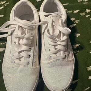 Vans White Sparkle Sneakers